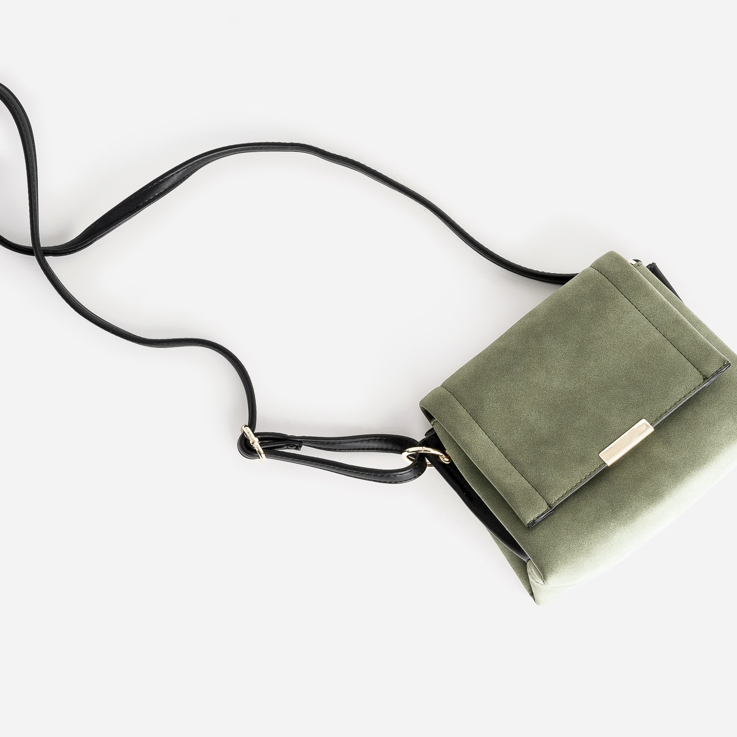 Petit sac à main kaki suédé