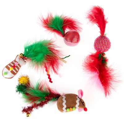 TIAKI Weihnachtliches Spielzeug-Set für Katzen