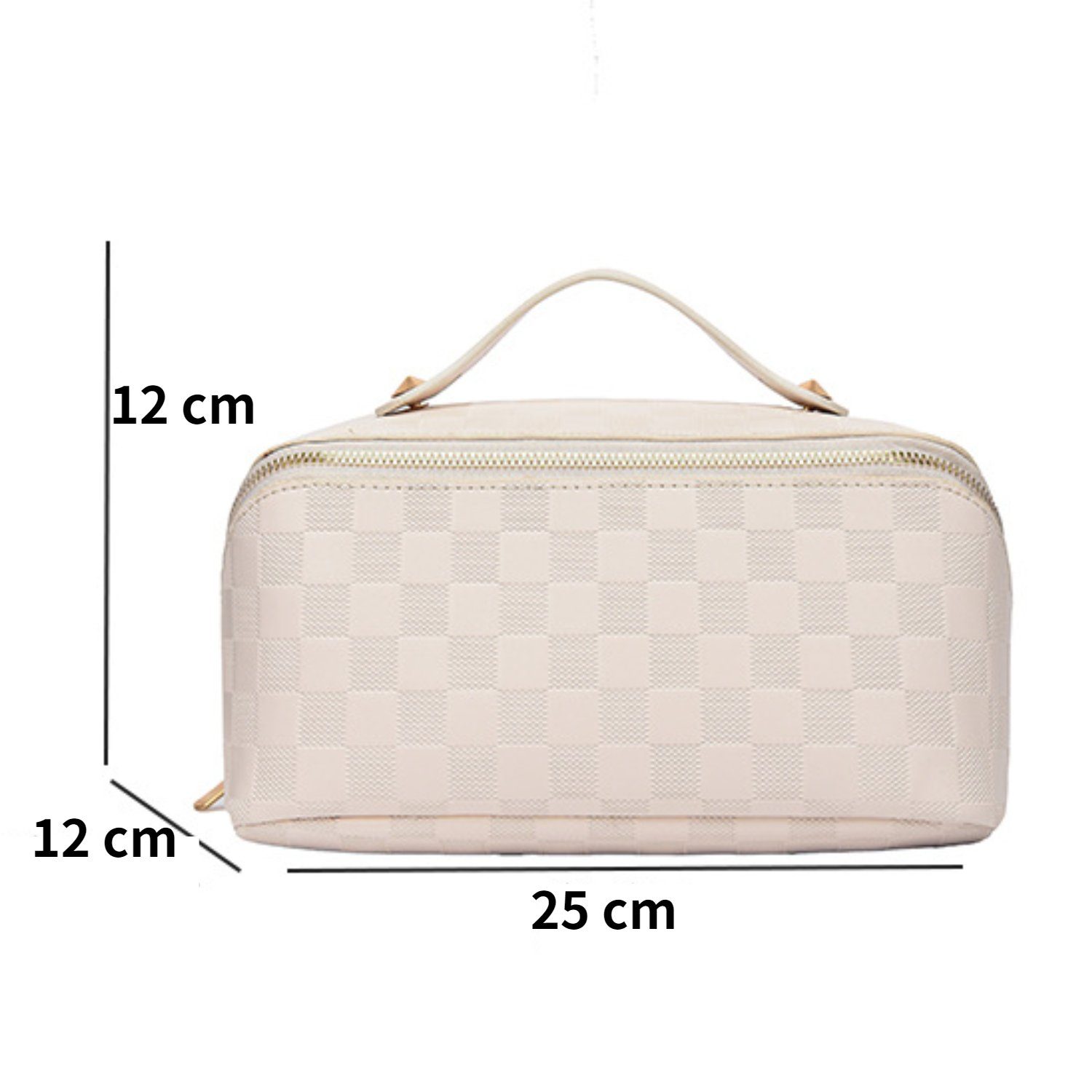 HOMEIDEAS Kosmetiktasche, Wasserabweisende Große karierte Make-up-Tasche