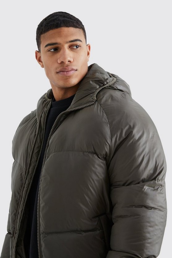 Gesteppte Nylon-Steppjacke mit Kapuze