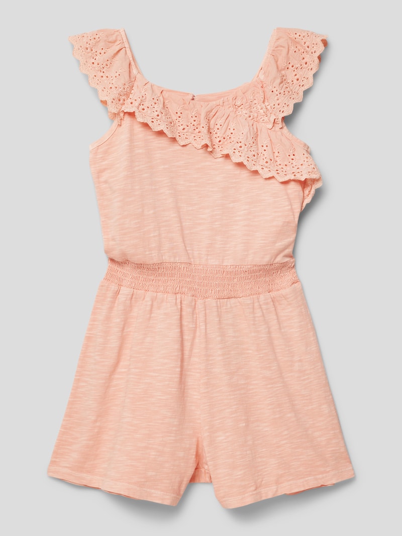 Playsuit mit Lochstickereien Modell 'SANGALO' in apricot
