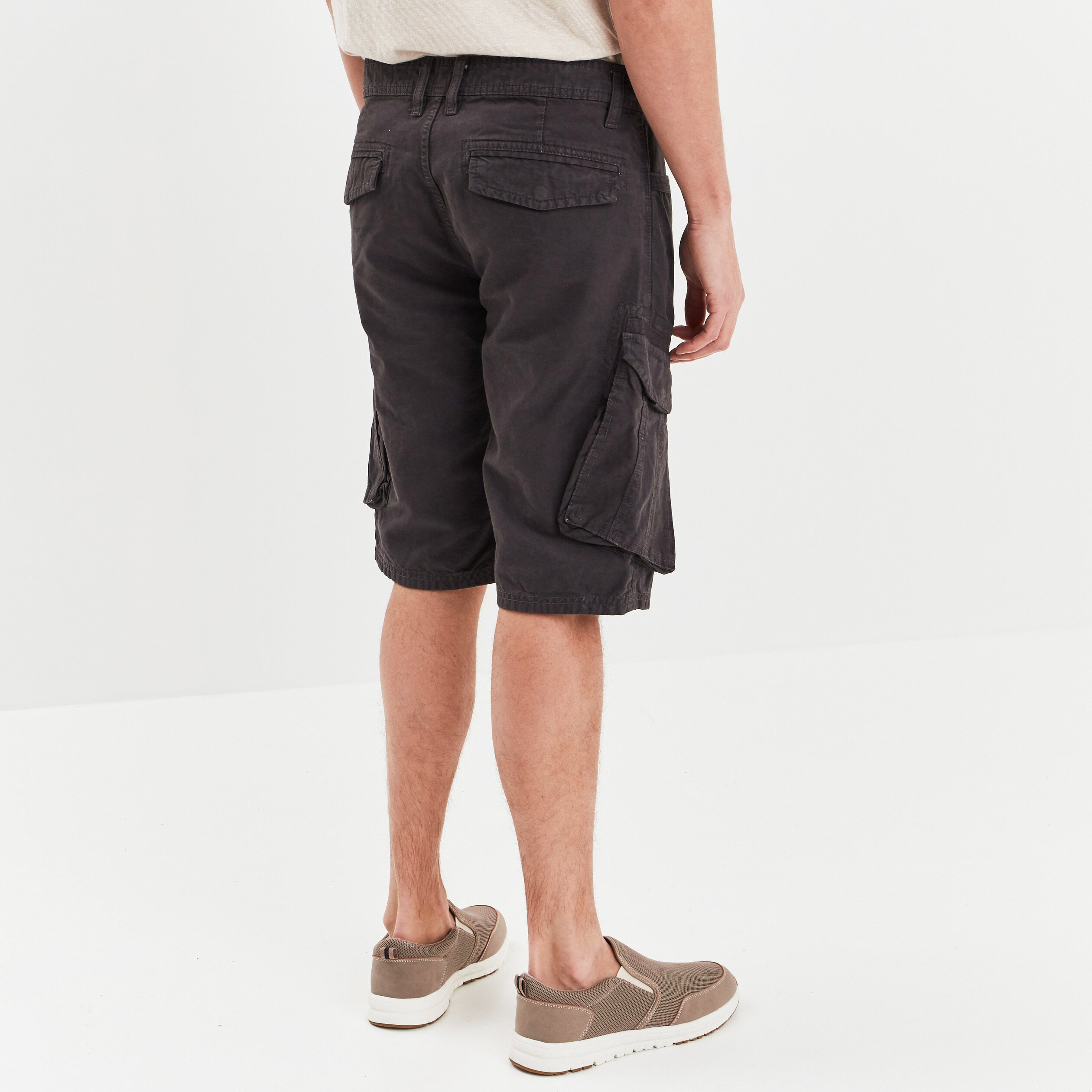 Bermuda cargo droit Trappeur gris foncé homme | La Halle
