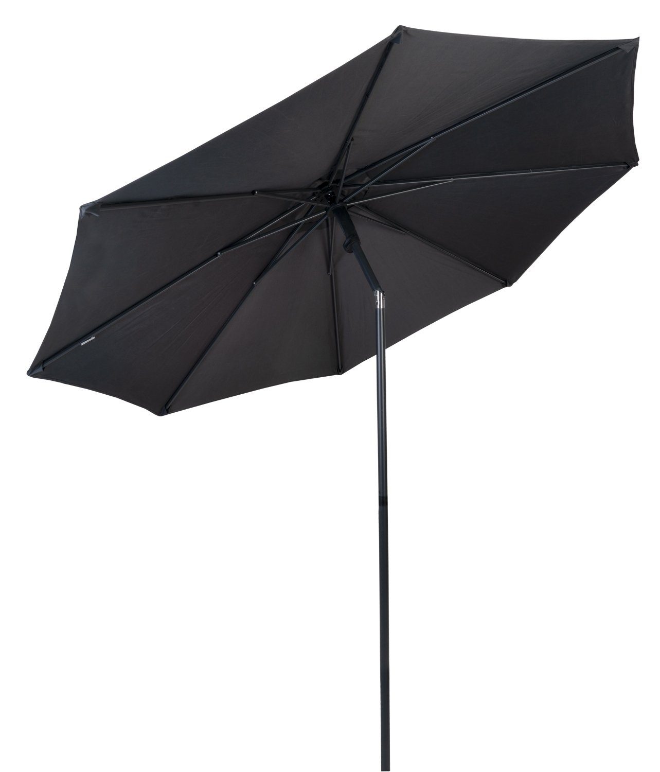 doppler® Sonnenschirm DERBY, Schwarz, Ø 270 cm, Aluminium, Neigbar, Polyesterschirm, ohne Schirmständer