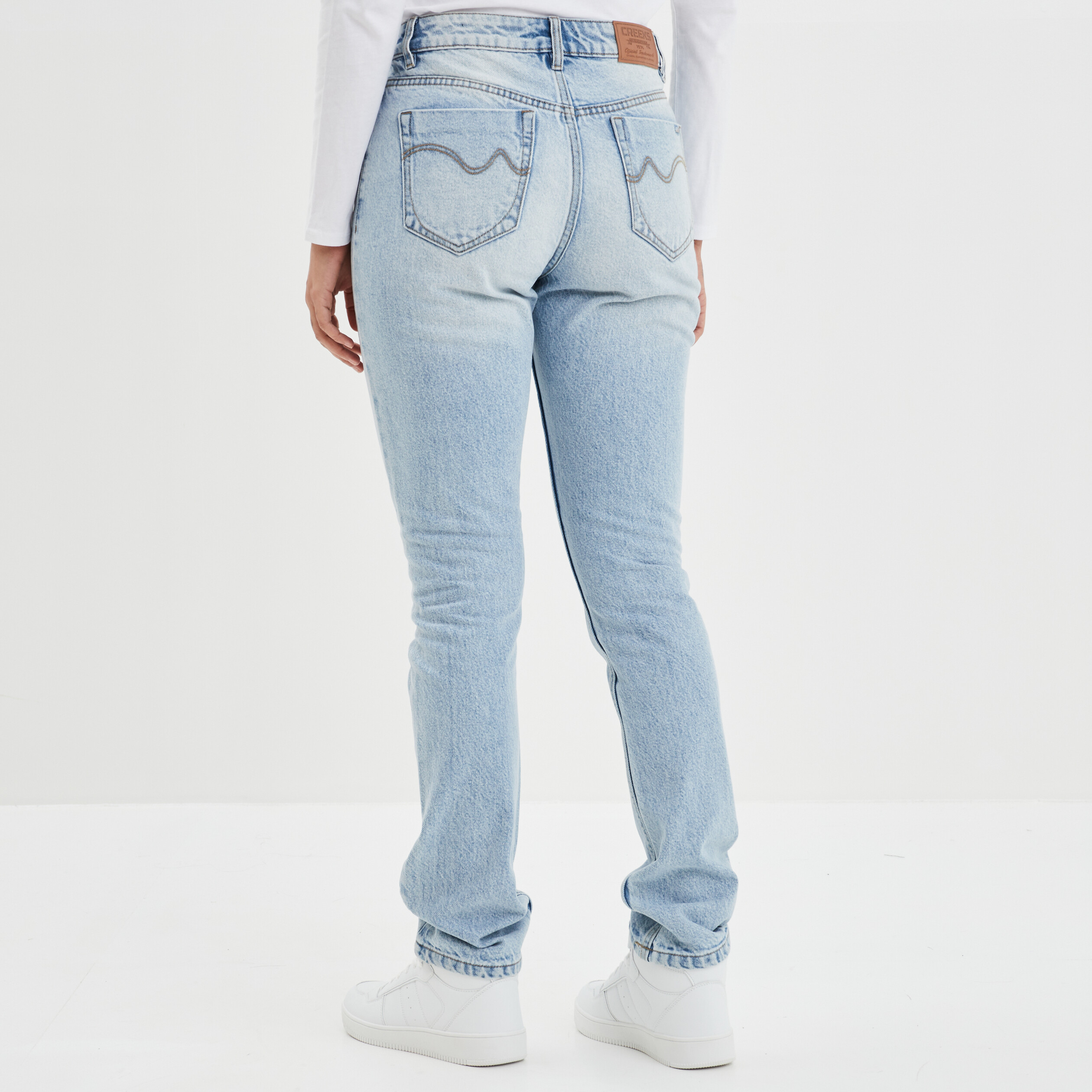 Jeans slim 5 poches Creeks denim double stone femme | La Halle