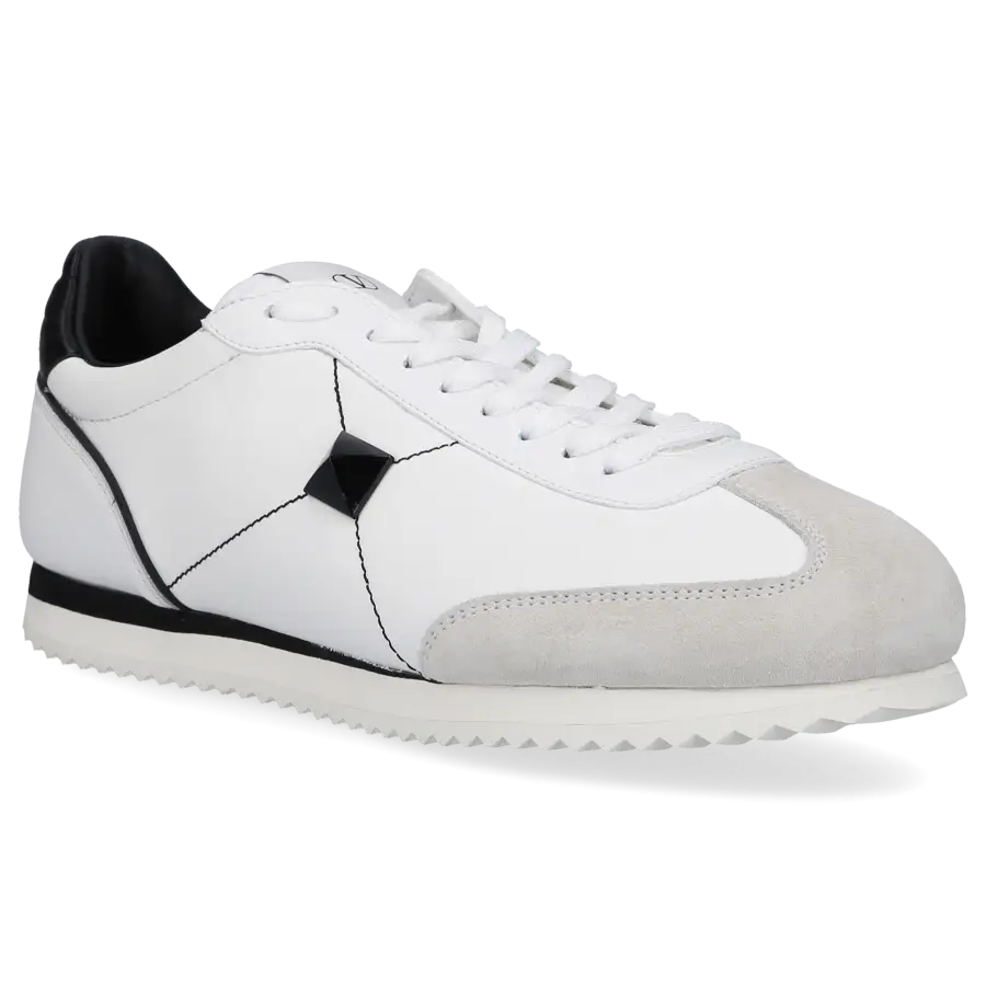 Valentino Garavani - Sneaker low STUD AROUND Kalbsleder - weiß