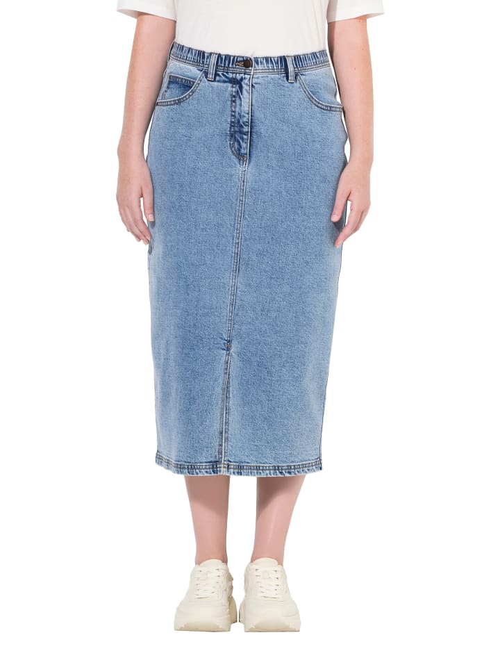 Ulla Popken Jeansrock in blue denim günstig kaufen