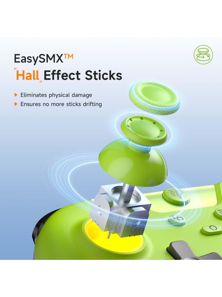 Almina EasySMX X05 Controller PC mit 7 Farbe RGB Licht Hall Triggers Grün in Weiß günstig kaufen onesize