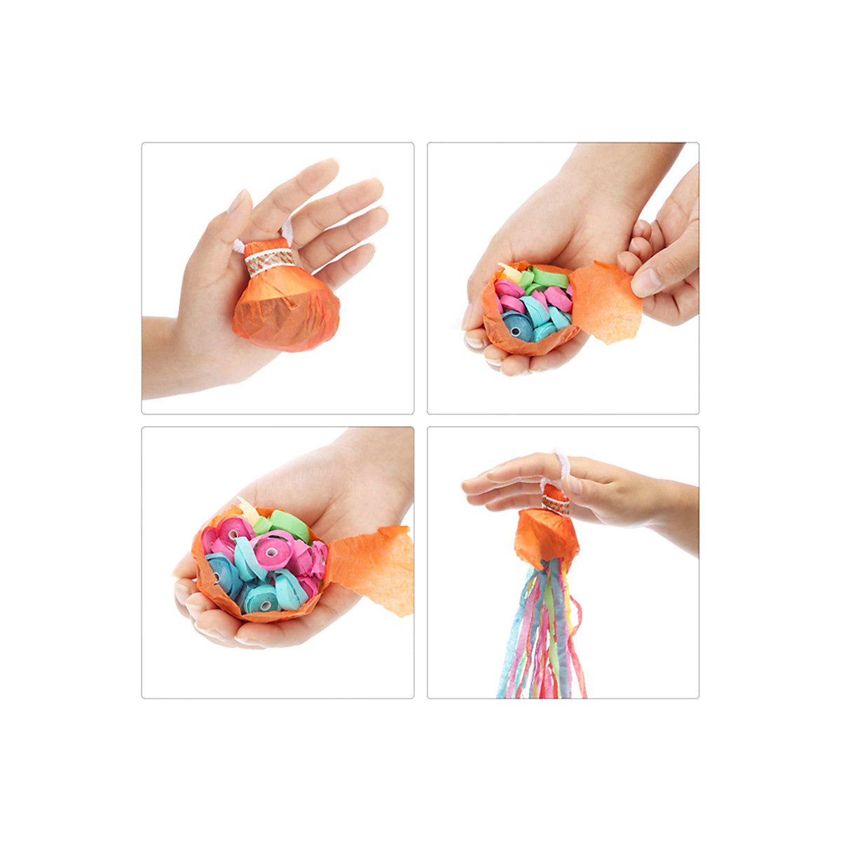 Handwurfbänder 4pcs Farbstreifen-Bouquet-Streifen-Atmosphäre-Requisiten, Bühnenzauber