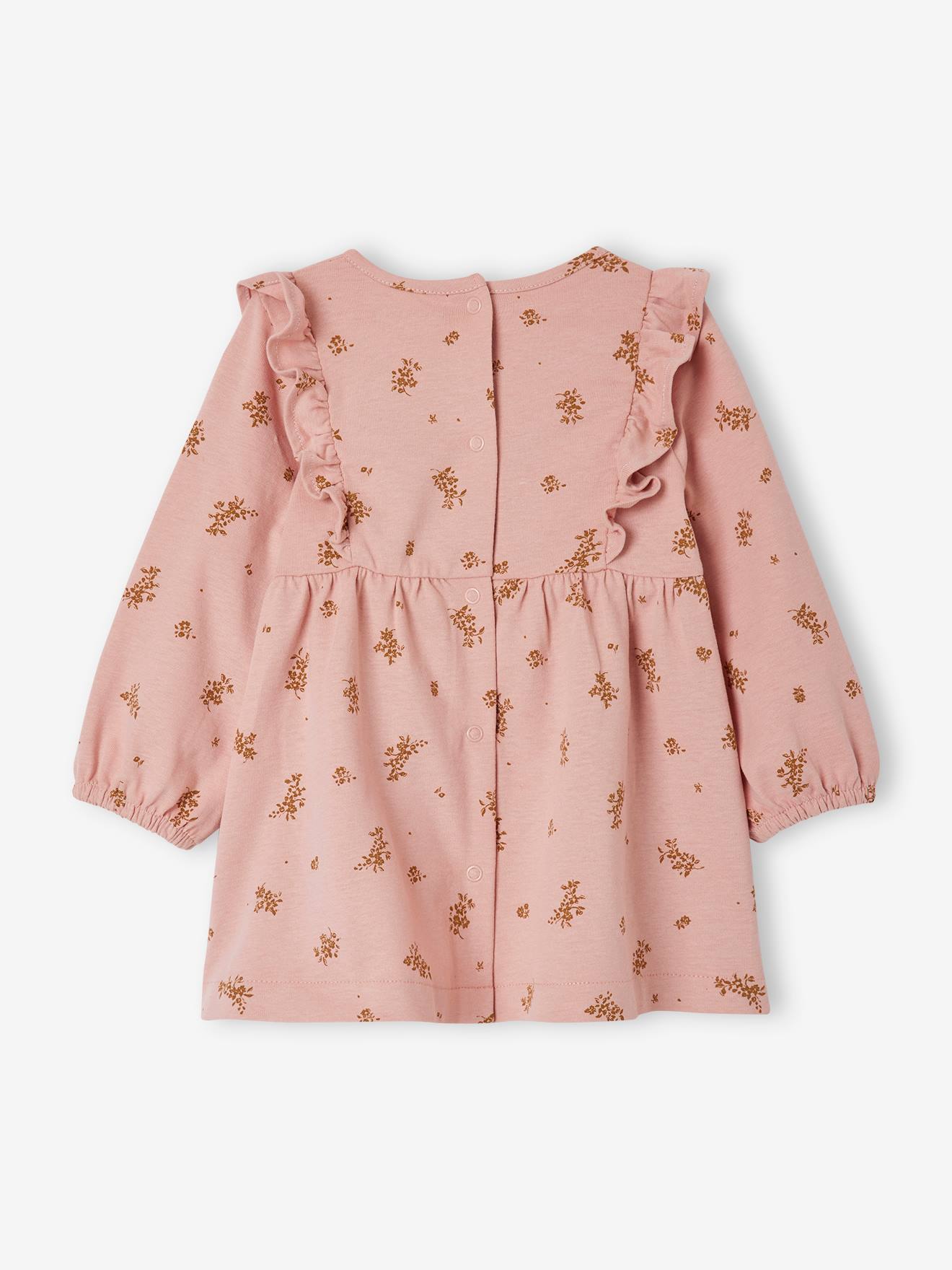 Robe à volants bébé en jersey BASICS rose poudré