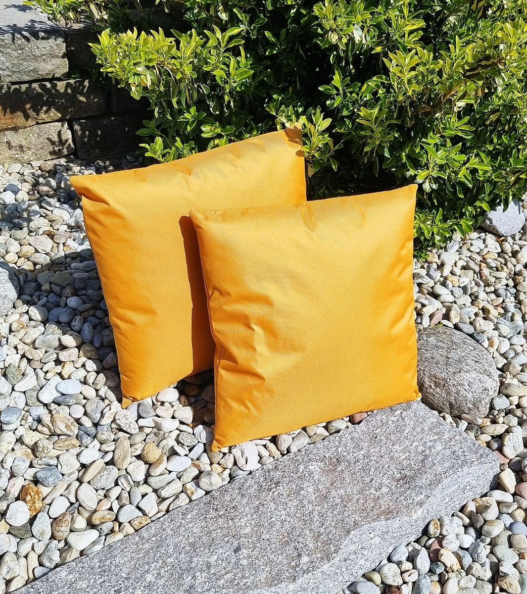 JACK Dekokissen 2x Outdoor Lounge Kissen 45x45cm Dekokissen Set mit Füllung Wasserfest, mit Lotus-Effekt, Robust, Strapazierfähig, für Innen & Außen geeignet