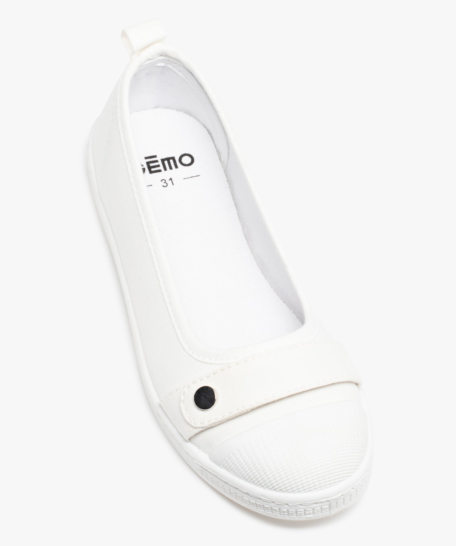 Ballerines fille en toile avec bout renforcé blanc | GEMO