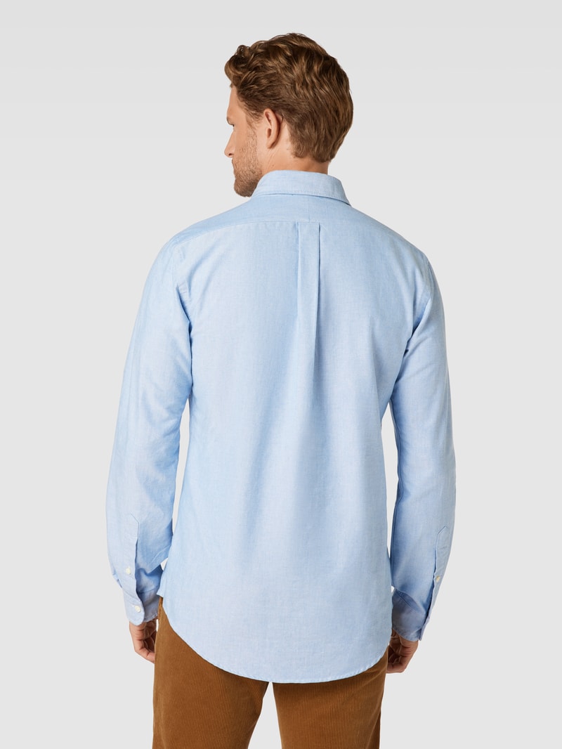 Custom Fit Freizeithemd mit Motiv-Stitching in hellblau