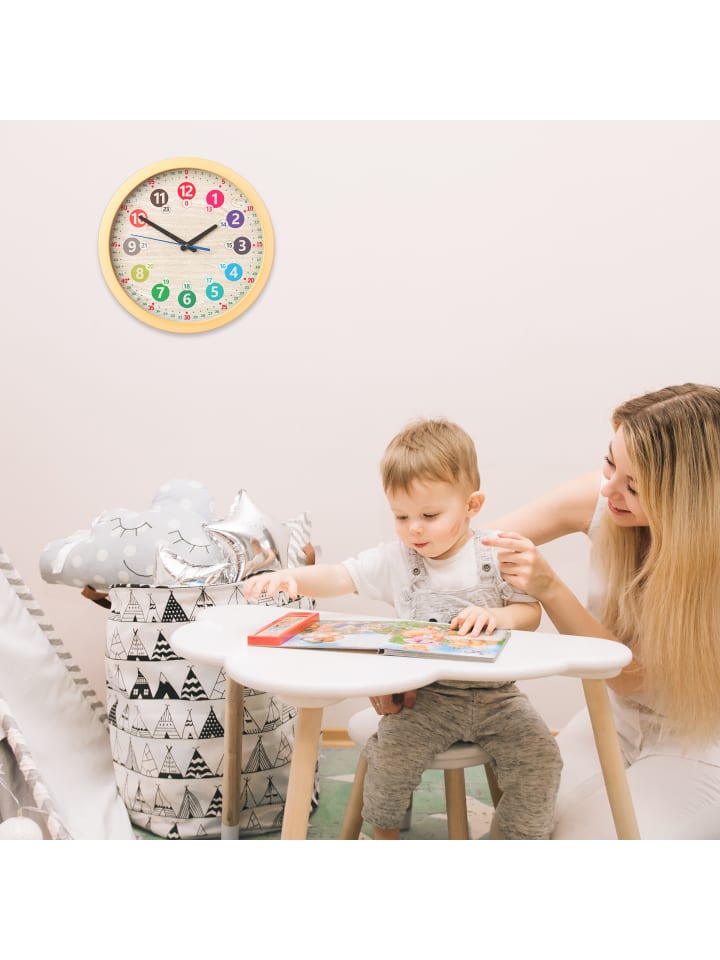 relaxdays Kinder-Wanduhr in Bunt - Ø 30 cm günstig kaufen onesize