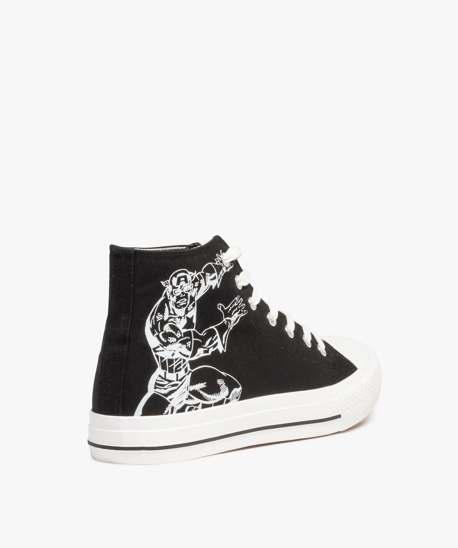 Baskets homme mid-cut en toile Captain America - Marvel noir | GEMO