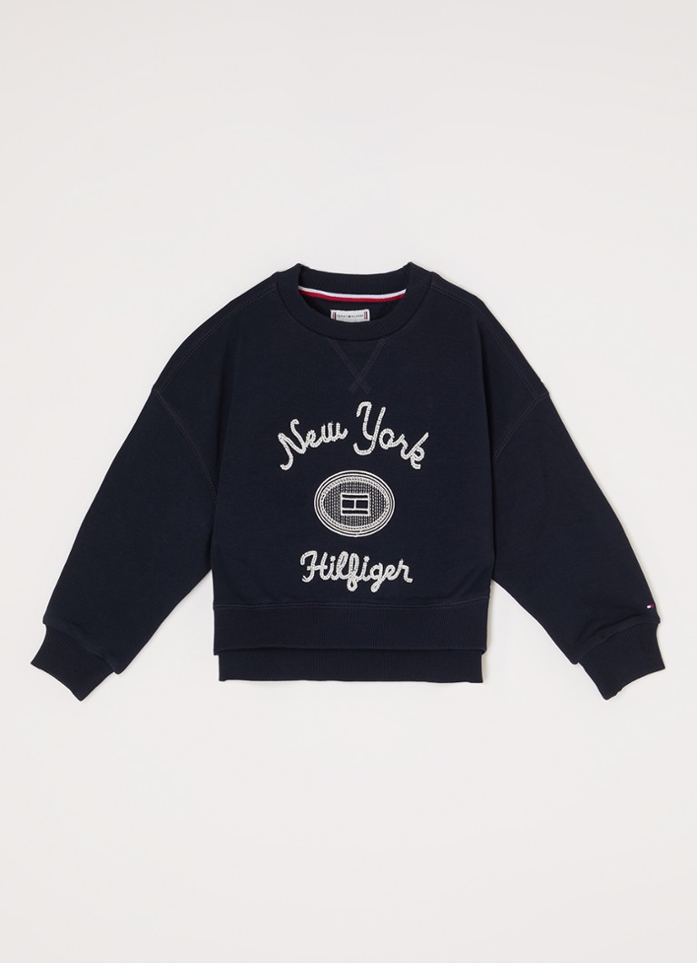 Tommy Hilfiger  Sweater met logo en kralendecoratie