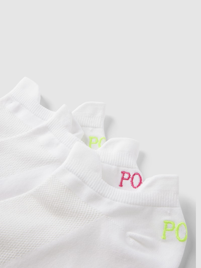 Sneakersocken mit Label-Print im 3er-Pack Modell 'DOUBLE' in weiß