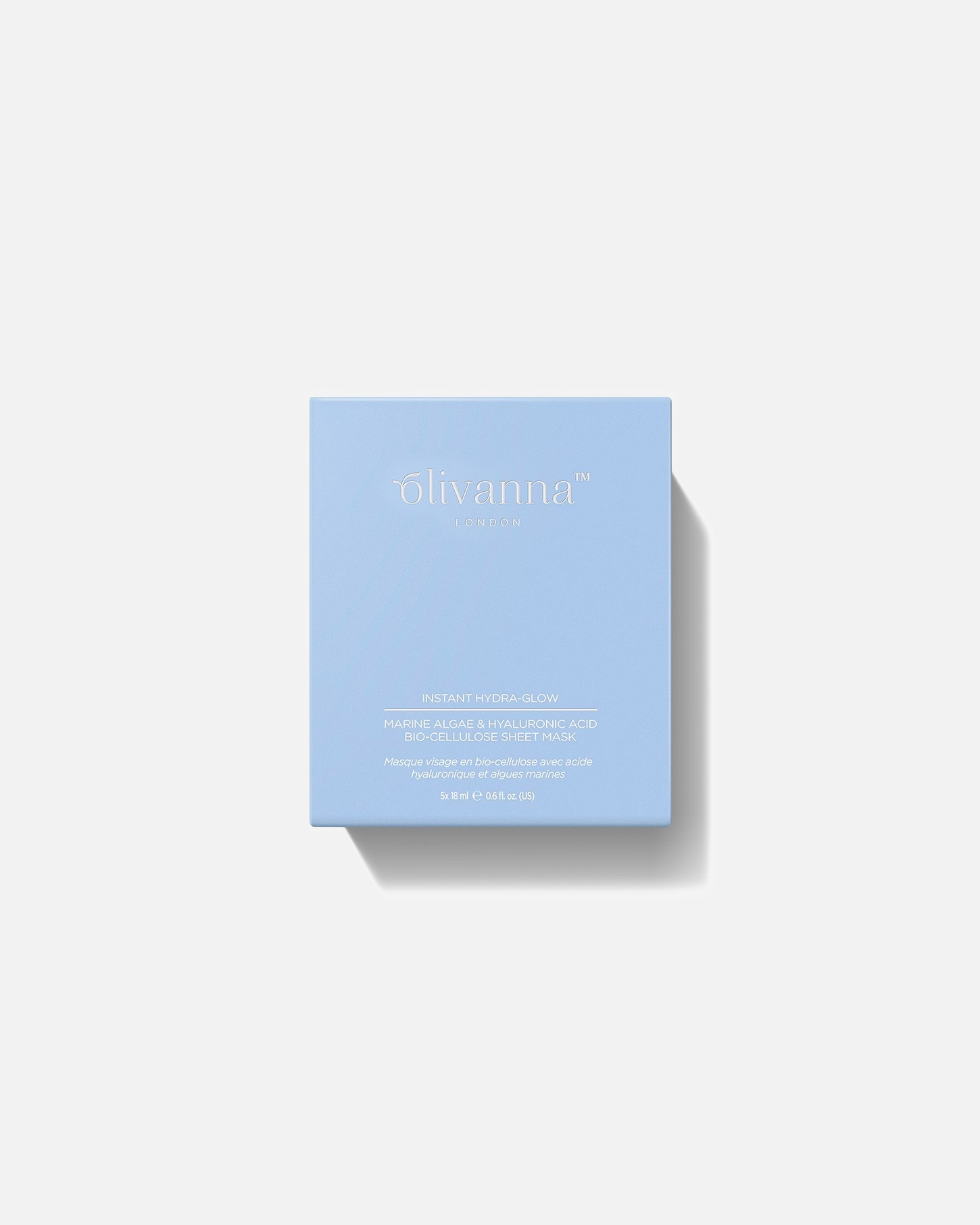 Kit de mască în folie cu acid hialuronic Instant Hydra Glow Olivanna