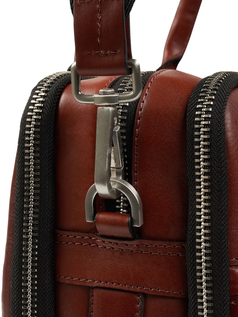 Laptoptasche aus Leder in cognac