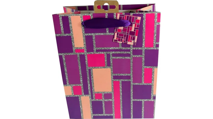 BOCK Geschenktüte klein Mosaik Glitzer 16 x 11 x 5cm sortiert