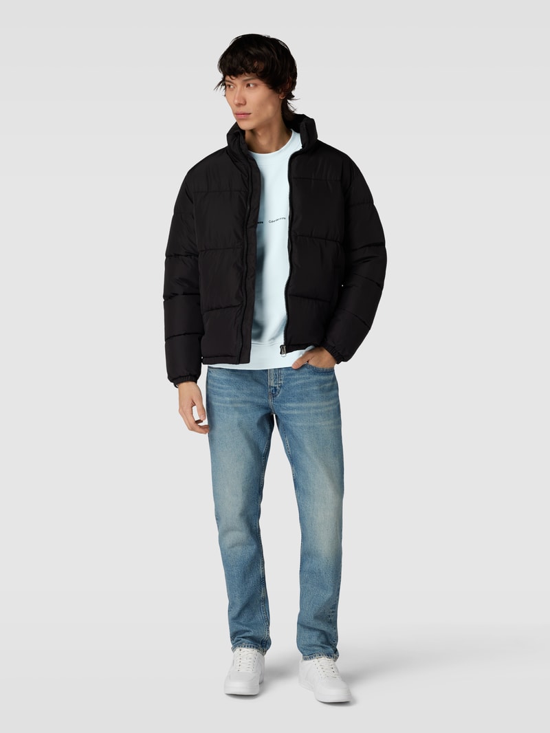 Sweatshirt mit Logo-Print Modell 'REPEAT' in hellblau