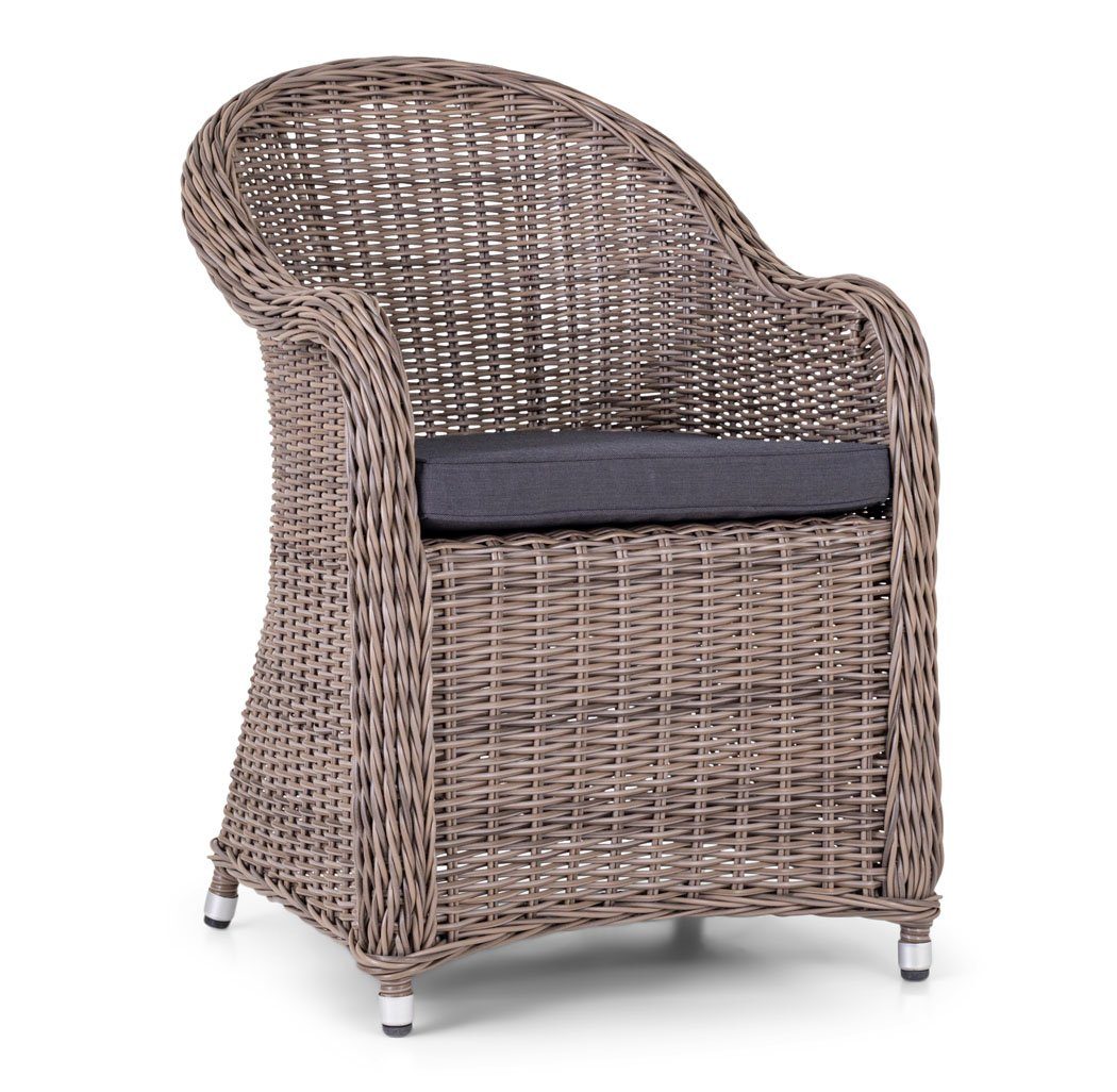 KMH Gartenstuhl Polyrattan Sessel *Kitty* natur/braun (106230)