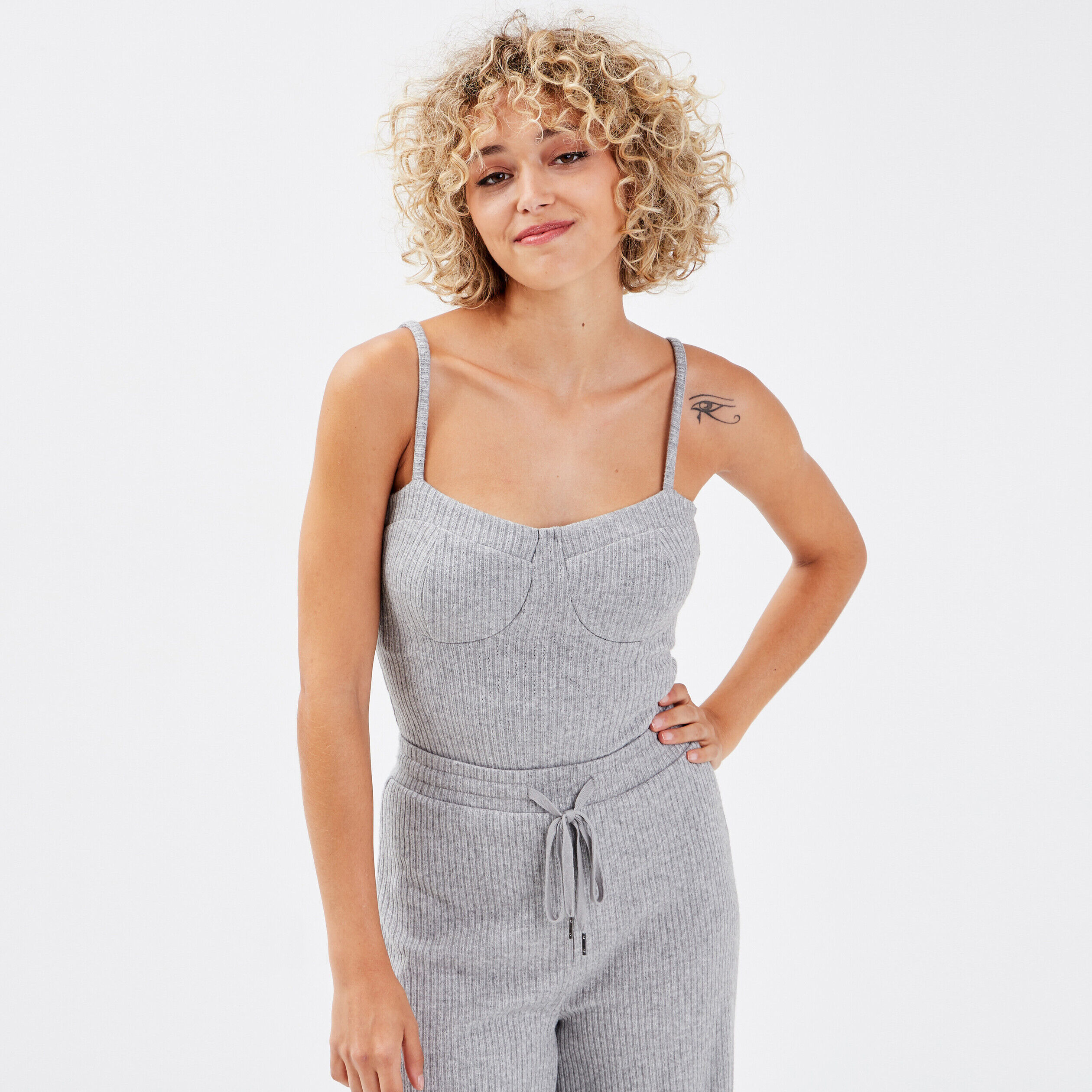 Body bretelles fines gris clair femme | Cache Cache
