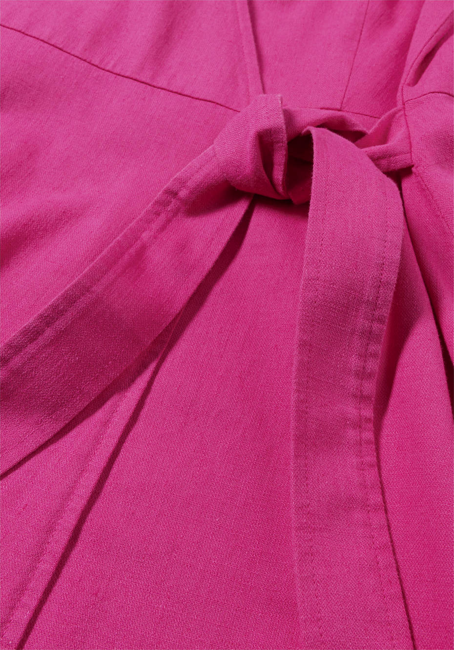 Midi-Wickelkleid aus Bio-Baumwolle mit Leinen