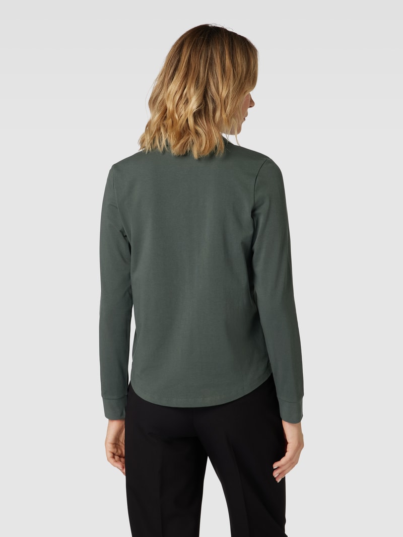Blusenshirt mit Allover-Muster und Umlegekragen in khaki