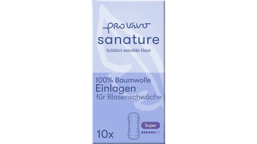 Sanature Pro Vivo 100% Baumwolle Inkontinenzeinlagen Super