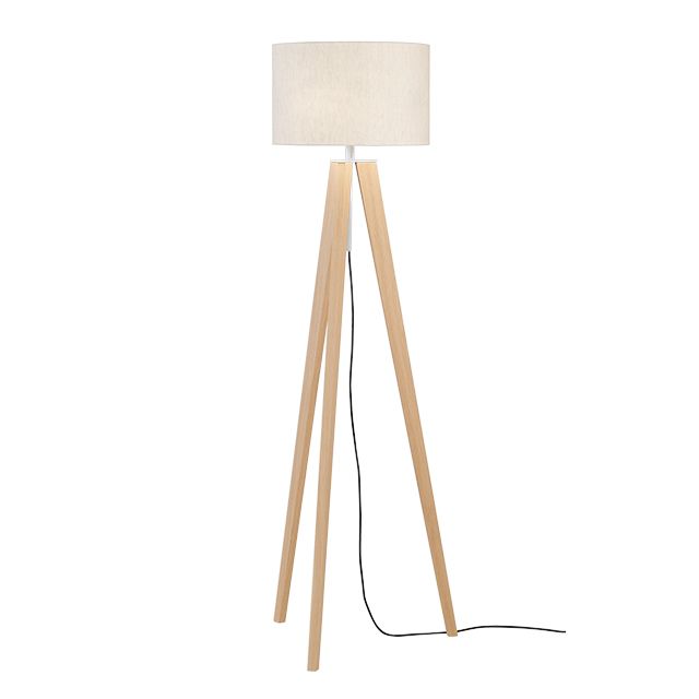 Fischer & Honsel 3-flg Stehlampe Shine-Wood