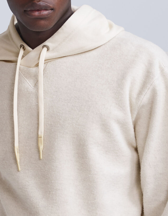 Sweat coloris naturel en molleton biface Homme