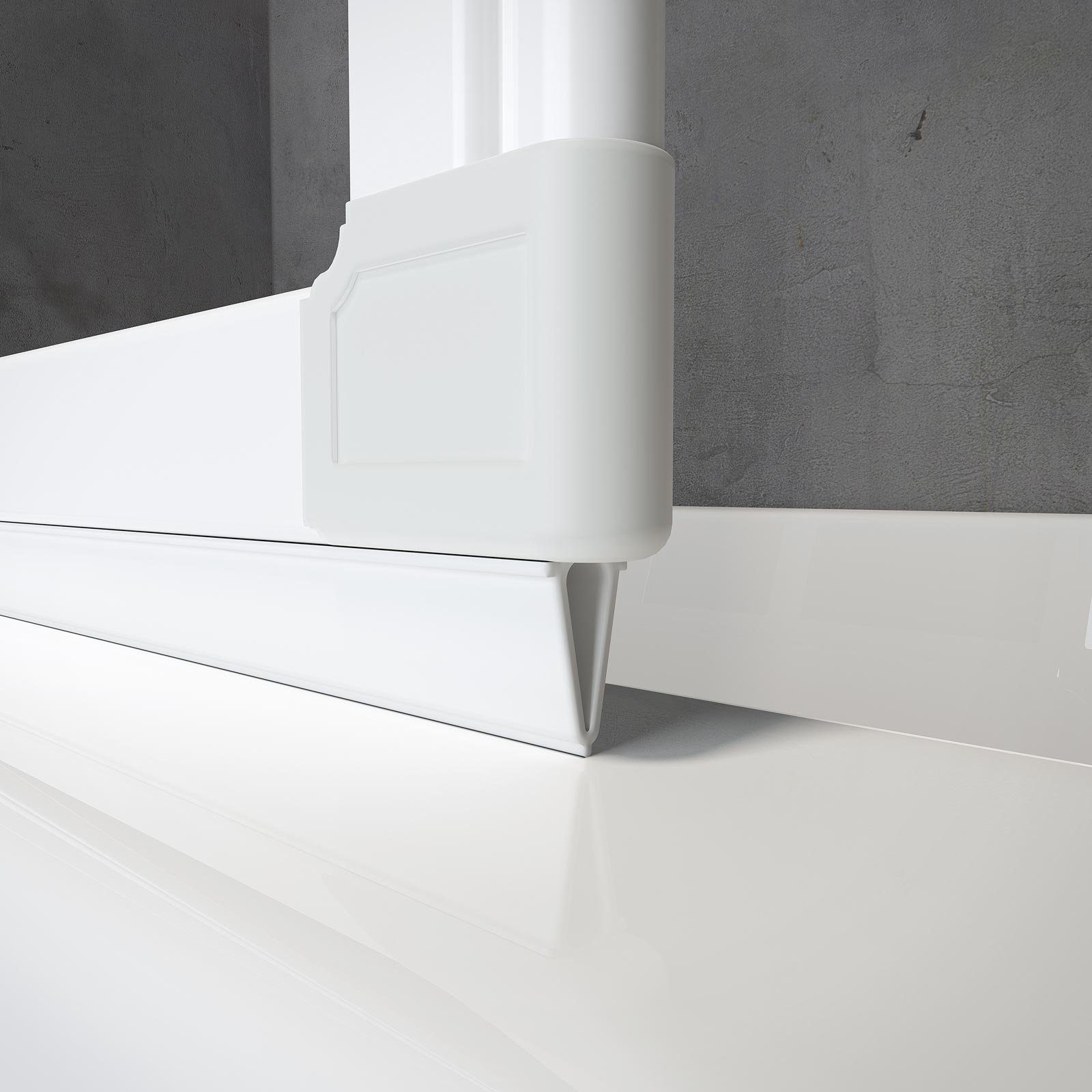 Schulte Badewannenaufsatz Smart BxH: 127 x 121 cm, 3-tlg. + Festelement, 3 mm Sicherheitsglas, zum Kleben - ohne Bohren in die Fliese, inkl. Klebe-Montage-Set