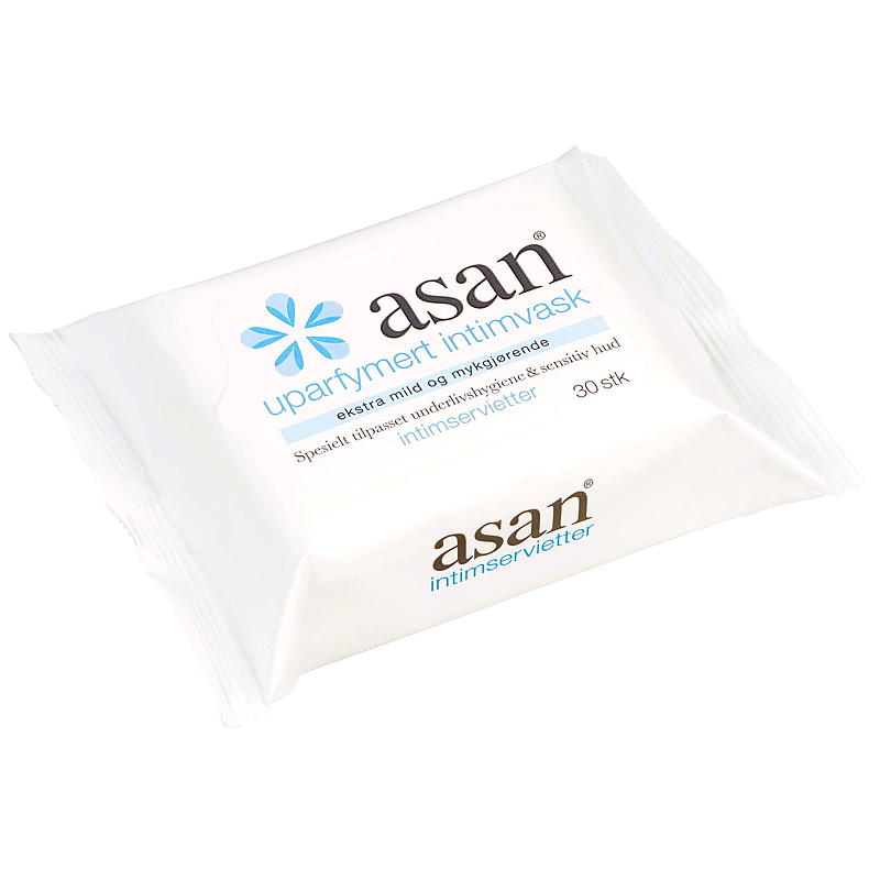 Asan Intimservietter 30-pk, parfymefri, Asan