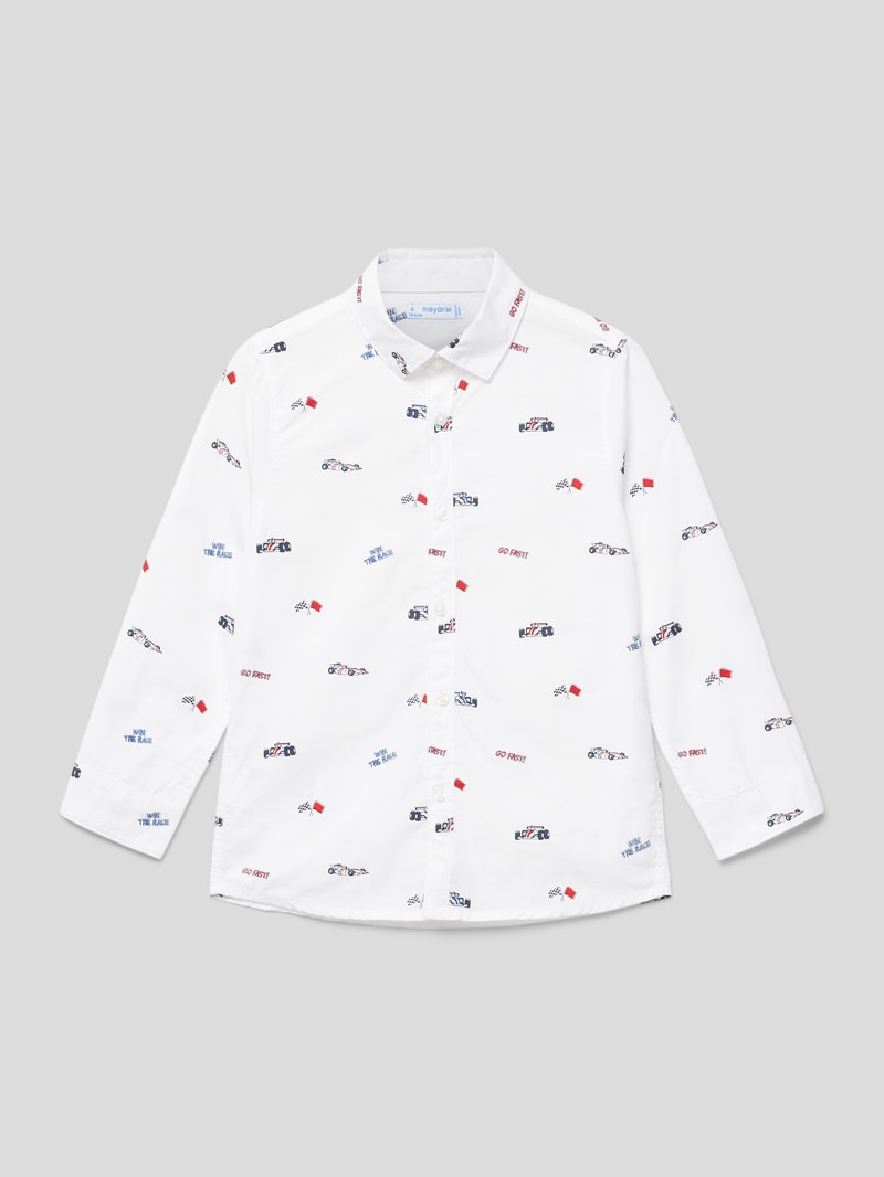 Hemd mit Allover-Motiv-Print in weiß