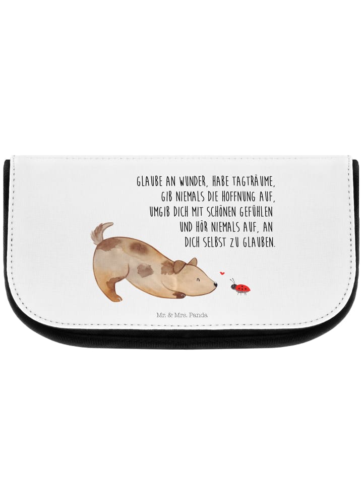 Mr. & Mrs. Panda Kosmetiktasche Hund Marienkäfer mit Spruch in Weiß günstig kaufen onesize