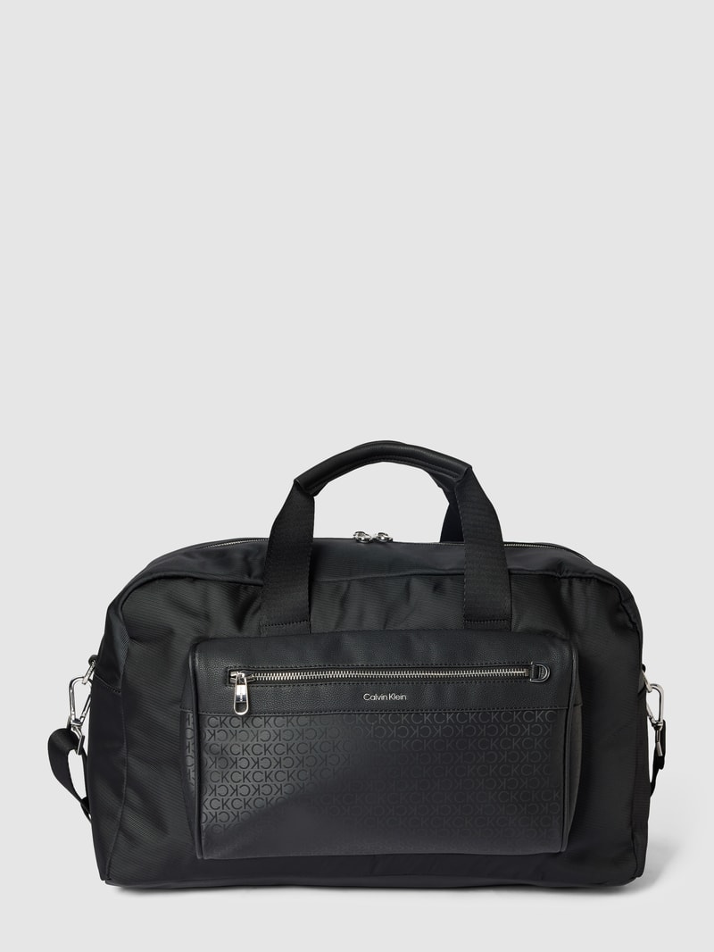 Weekender mit Label-Details Modell 'ELEVATED' in schwarz