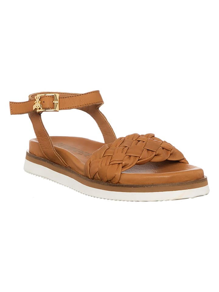Patrizia Pepe Leder-Sandalen in Hellbraun günstig kaufen
