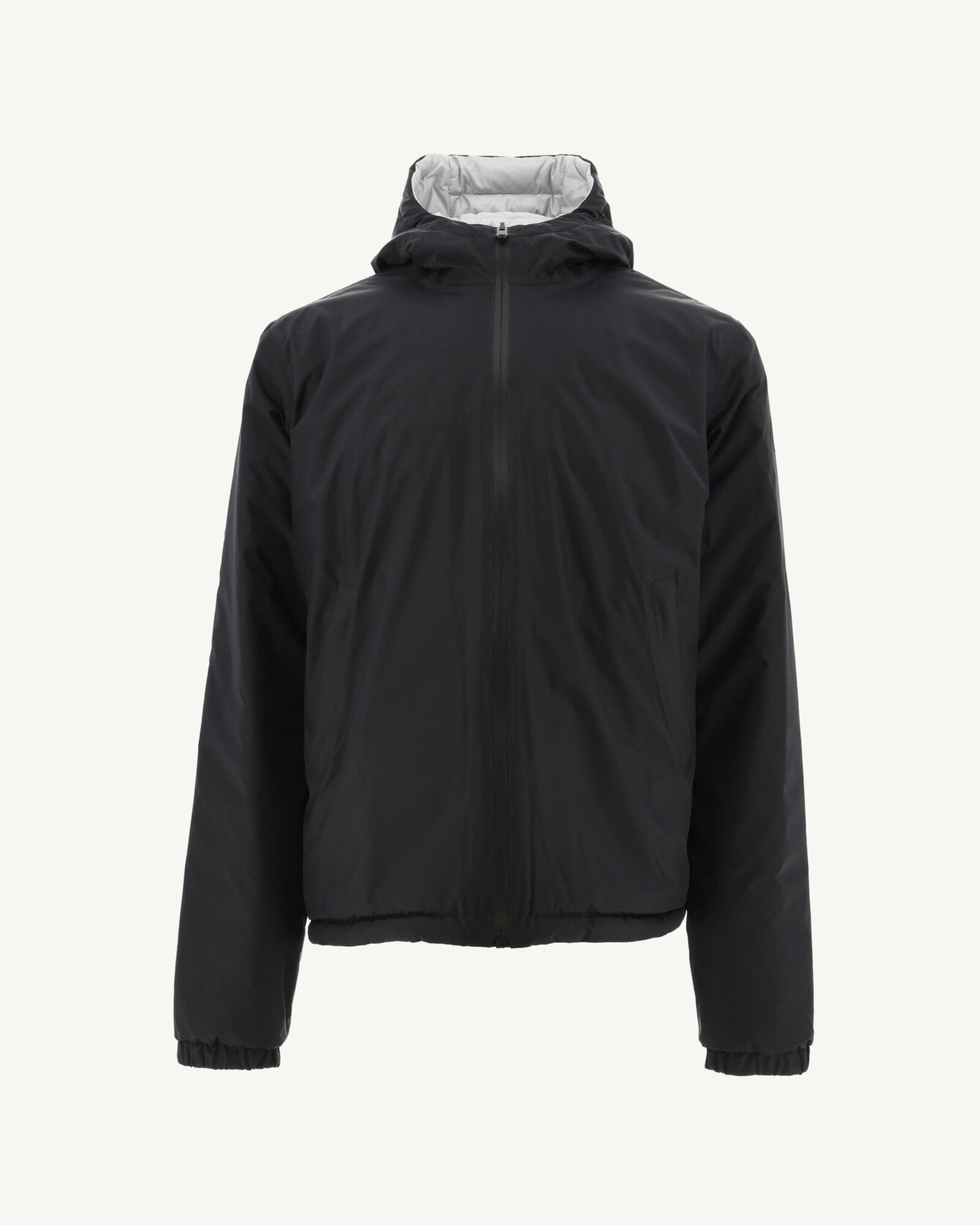 Doudoune réversible à capuche Noir/Gris clair Bergen