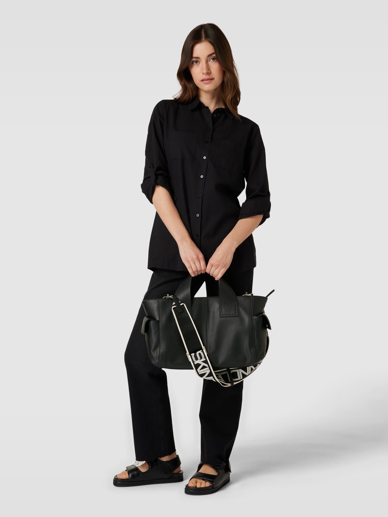Shopper mit Label-Details Modell 'Sienna' in schwarz