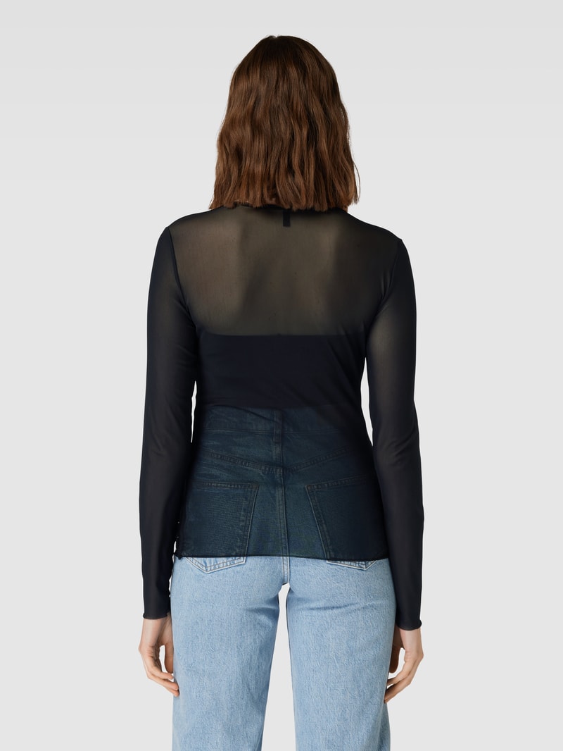 Longsleeve mit Strasssteinbesatz Modell 'ELSA' in black