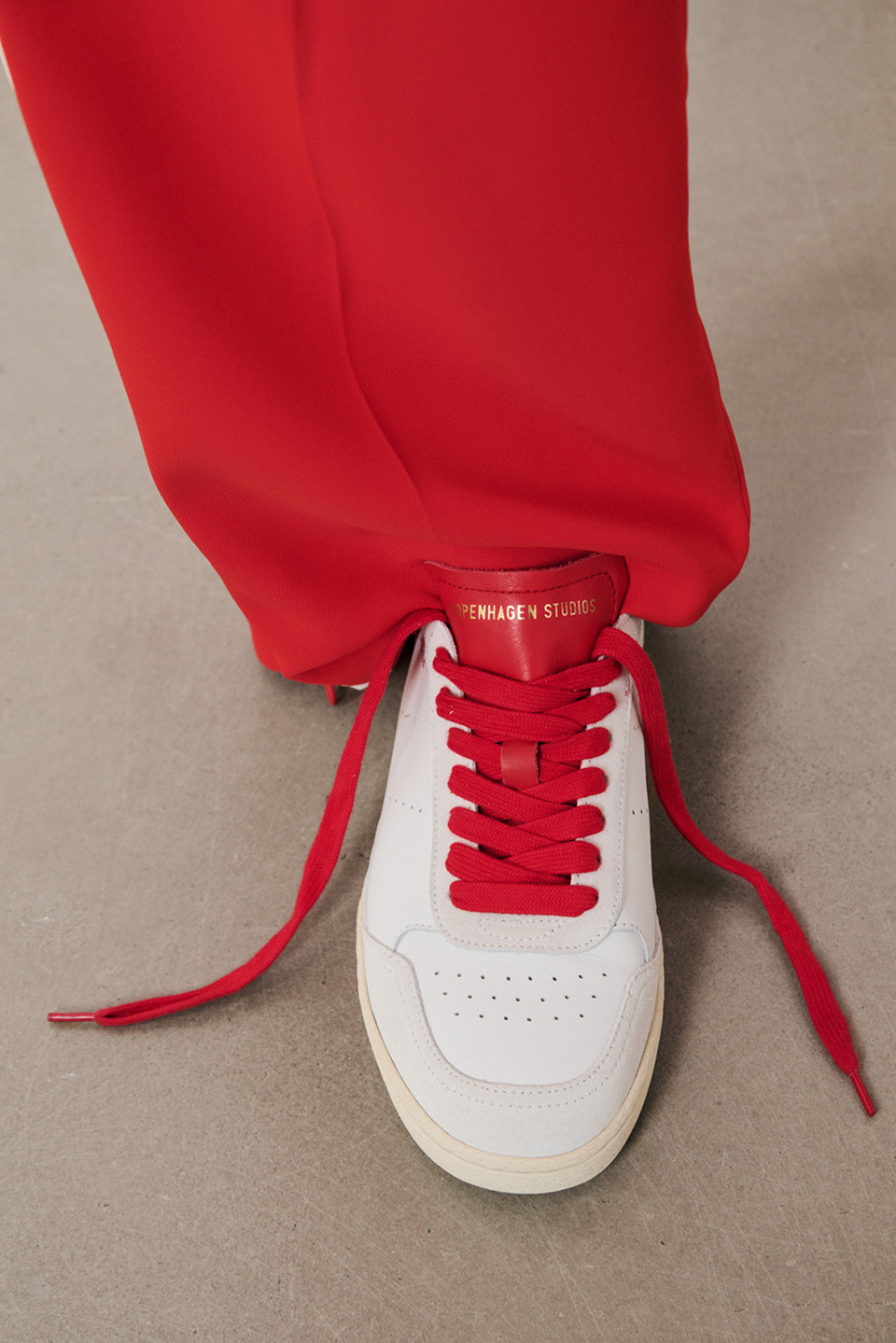 CPH255 leather mix white/red