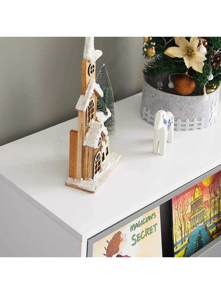 SoBuy Bücherregal in Weiß und Hellgrau - (B)119 x (H)116 x (T)39cm günstig kaufen onesize