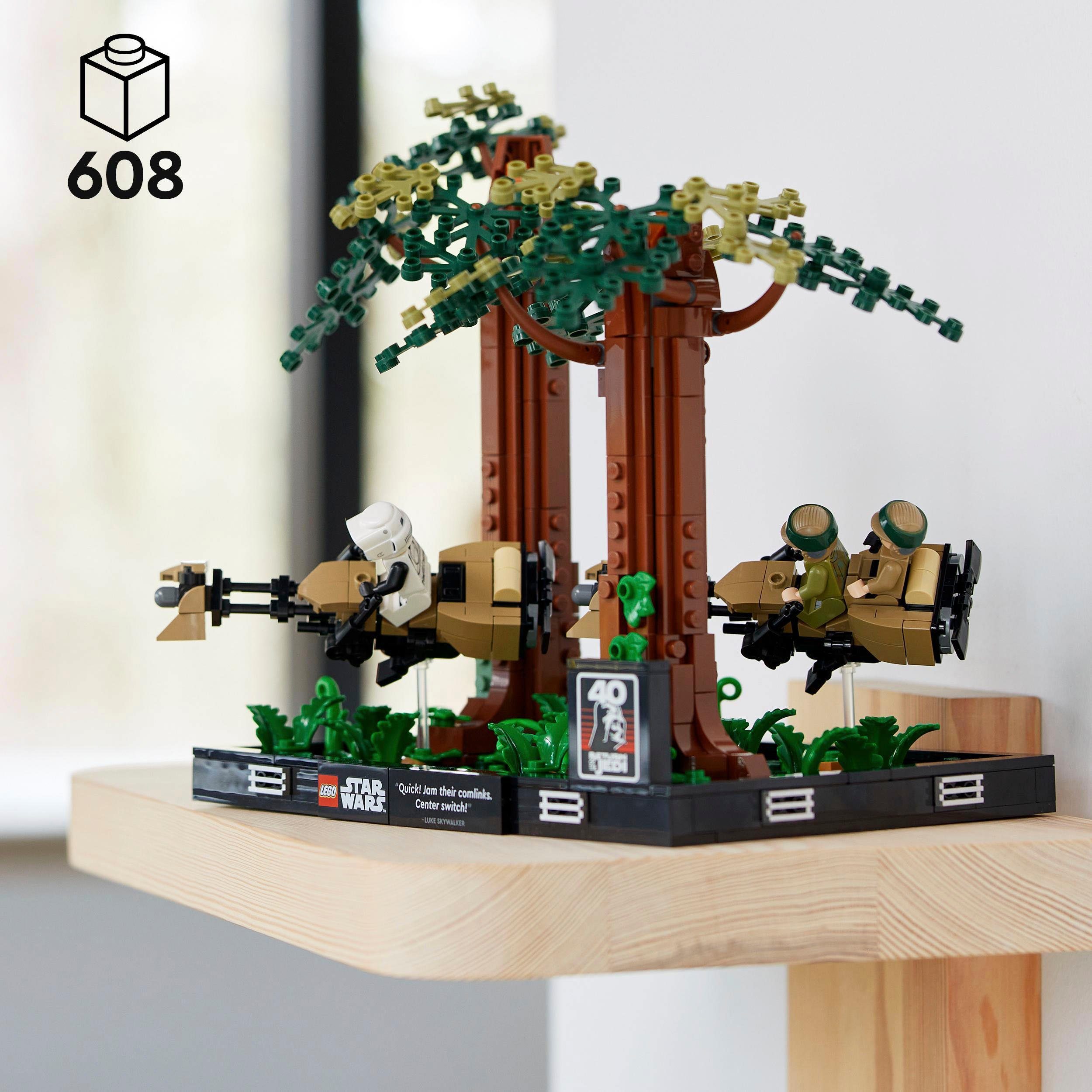 LEGO® Konstruktionsspielsteine Verfolgungsjagd auf Endor – Diorama (75353), LEGO® Star Wars, (608 St)