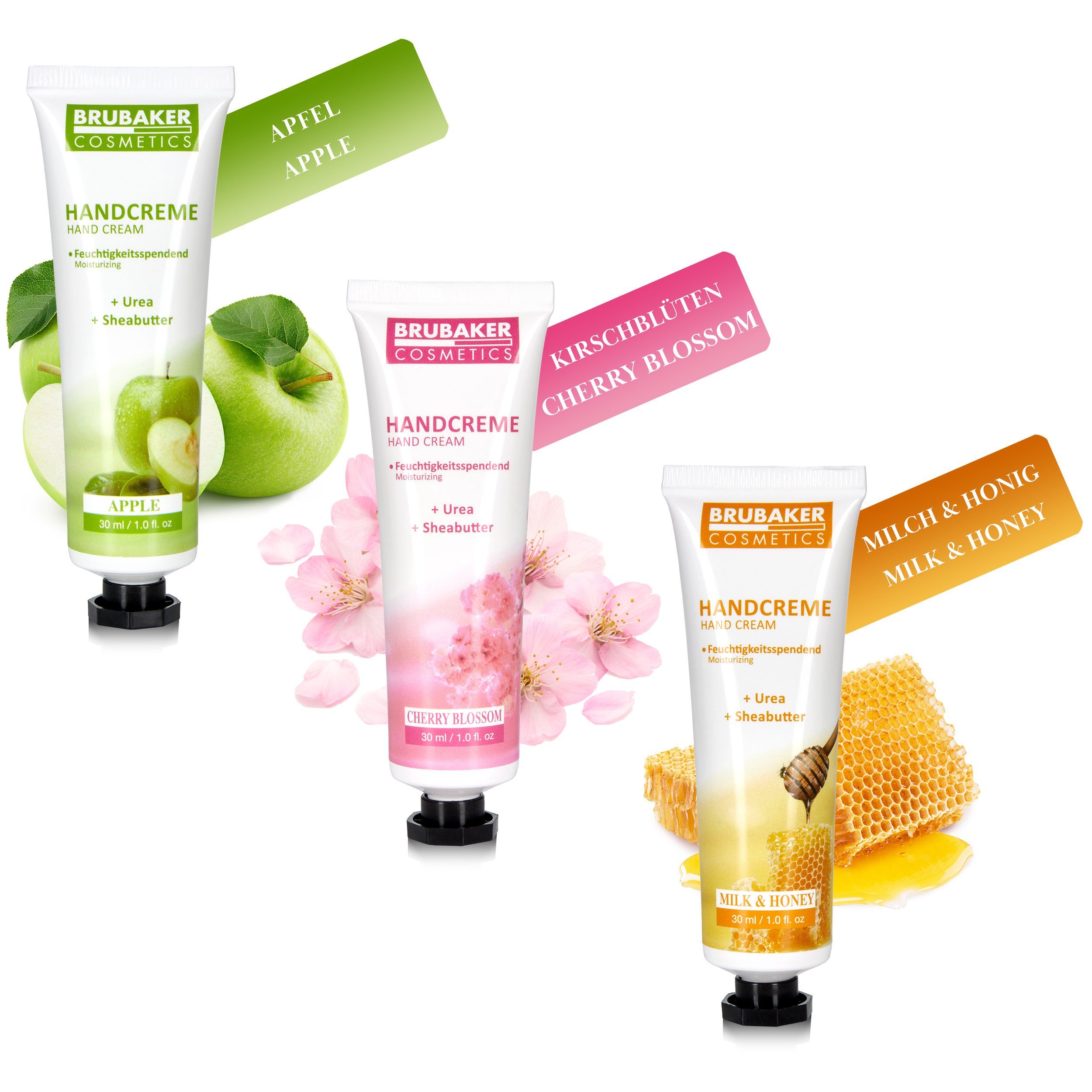 BRUBAKER Handcreme Pflegecreme Geschenkset für trockene raue rissige Hände - Hand Cream Feuchtigkeitscreme mit Urea und Sheabutter - Geschenk Set für Frauen und Männer, 6-tlg., feuchtigkeitsspendende Handpflegecreme Handpflege