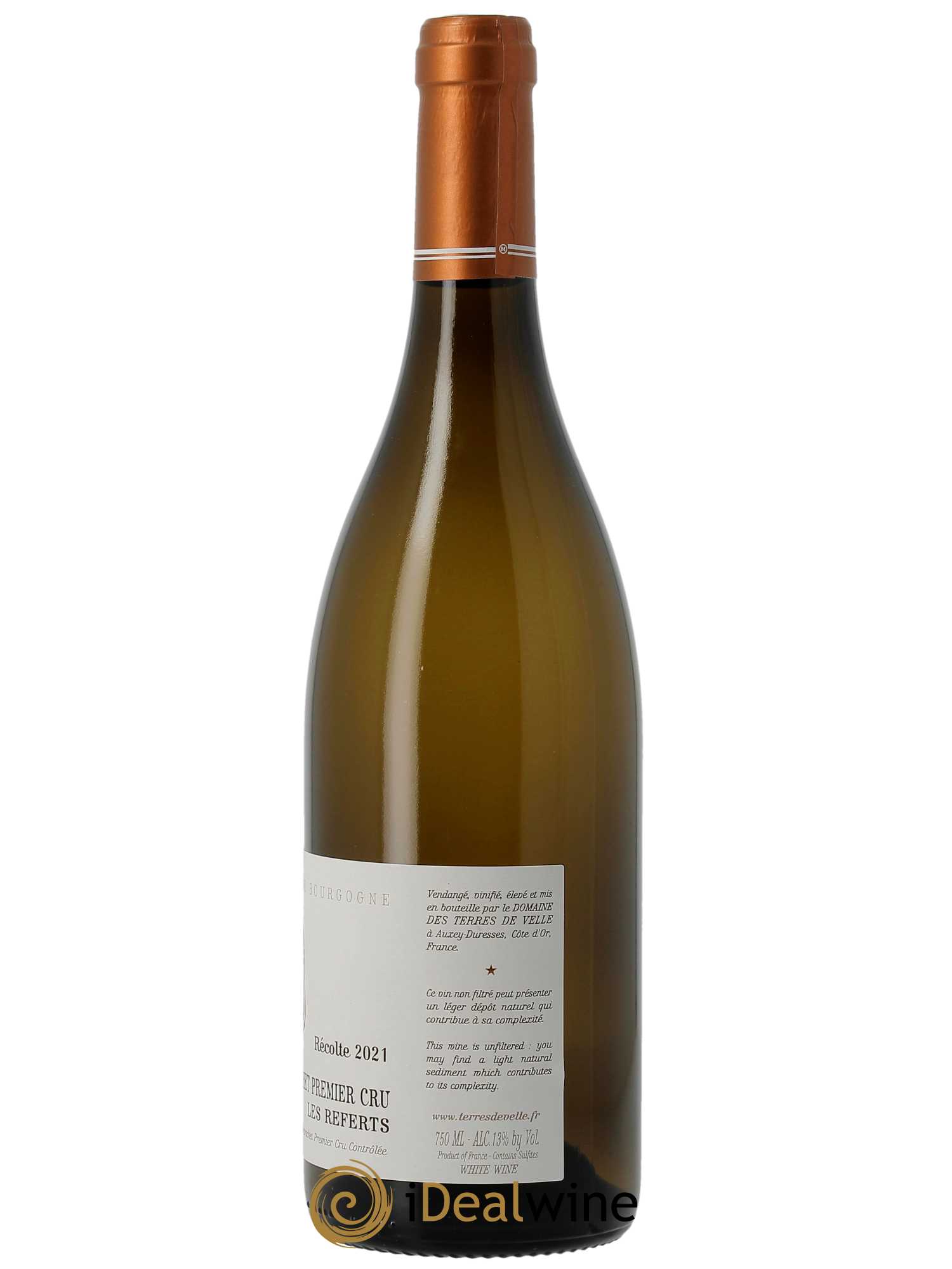 Puligny-Montrachet 1er Cru Les Referts Terres de Velle  2021 - Lot de 1 Bouteille