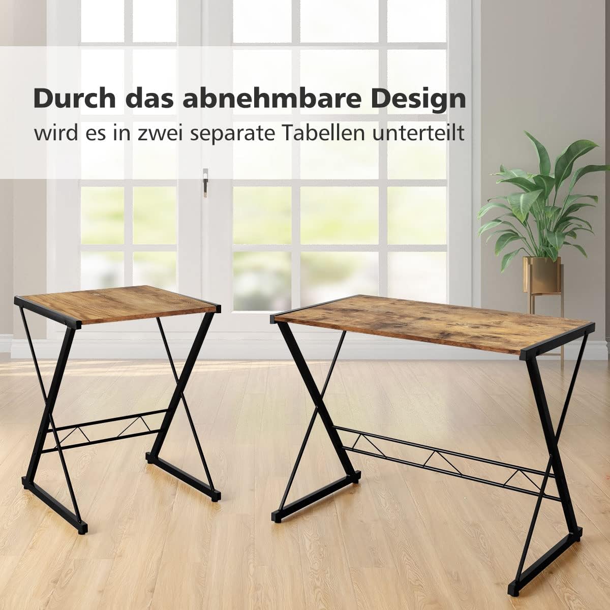 Costway L-Förmiger Computertisch aus Holz
