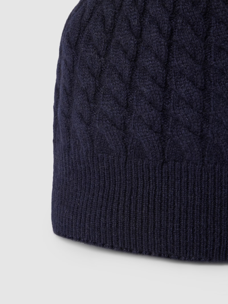 Strickmütze aus Kaschmir in dunkelblau