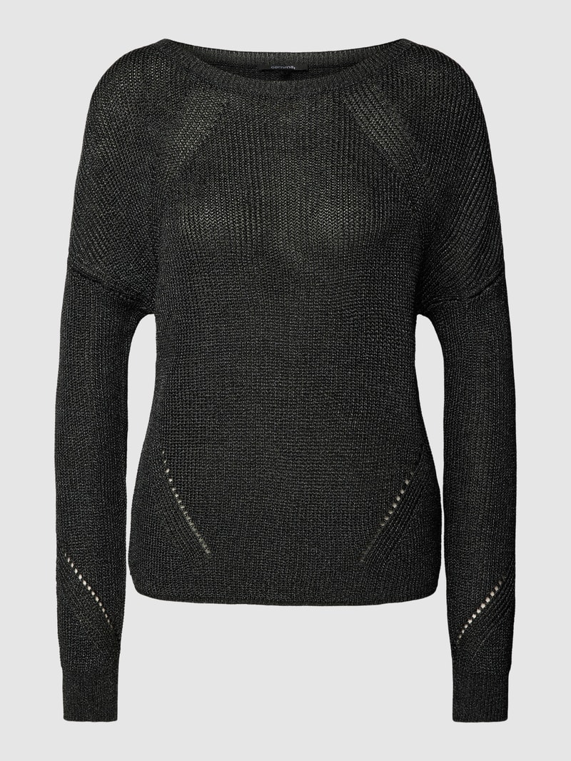 Strickpullover mit überschnittenen Schultern in black