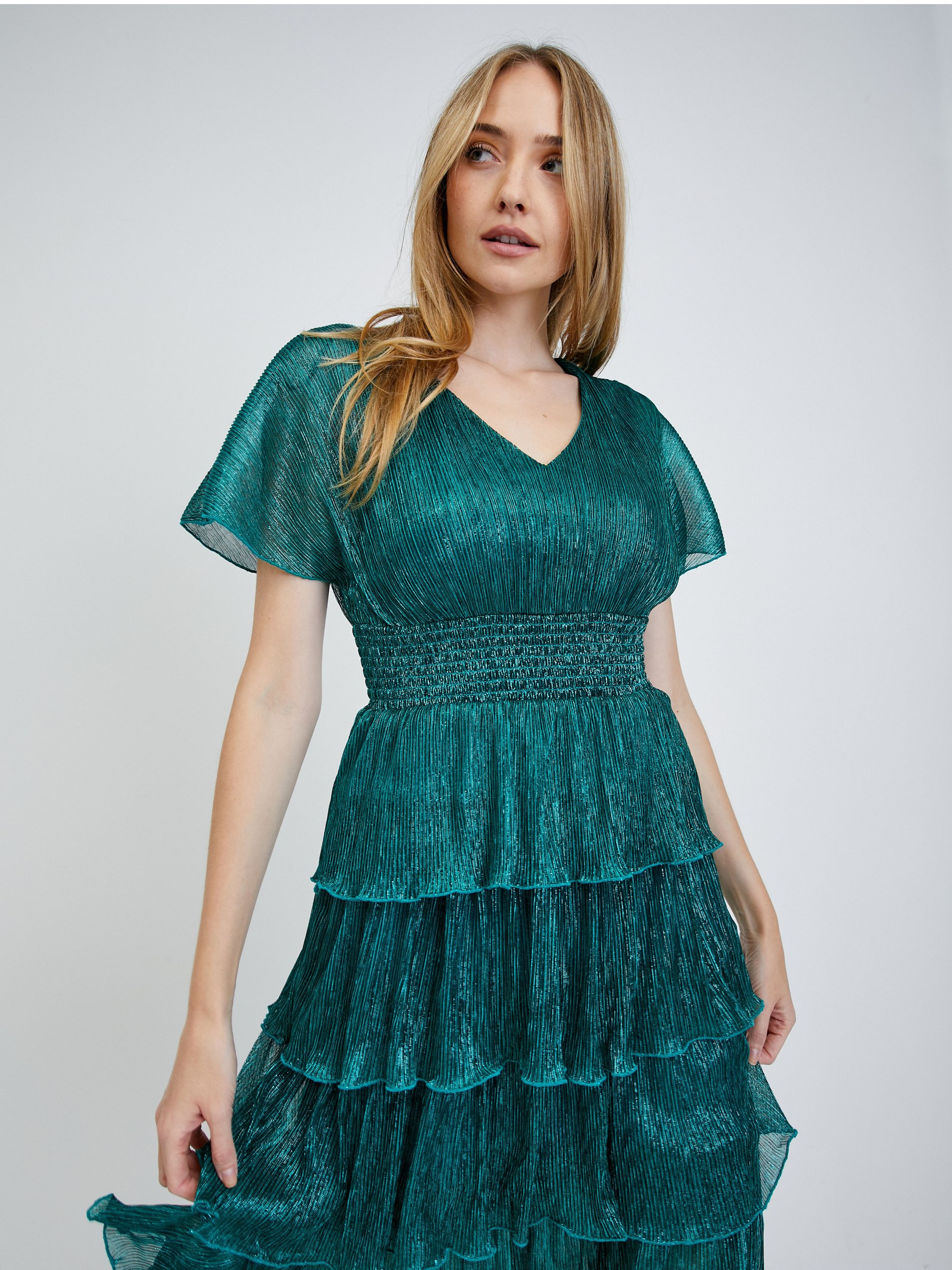 Grünes Rüschenkleid ORSAY