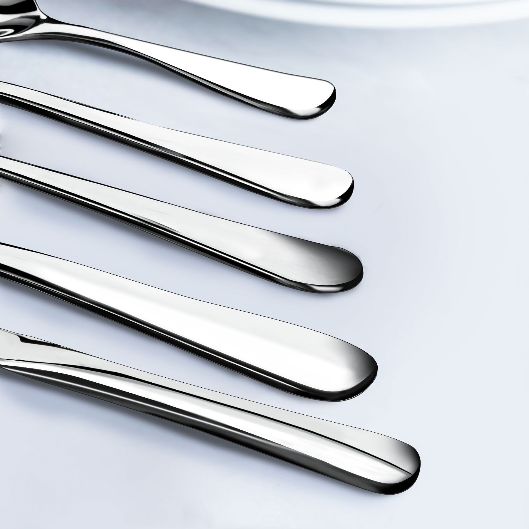 Senmudi Besteck-Set 30-teiliges Edelstahl Besteckset-Elegant&Langlebig-Spülmaschinenfest, Ergonomisches Design für Familien, Feste und Alltag